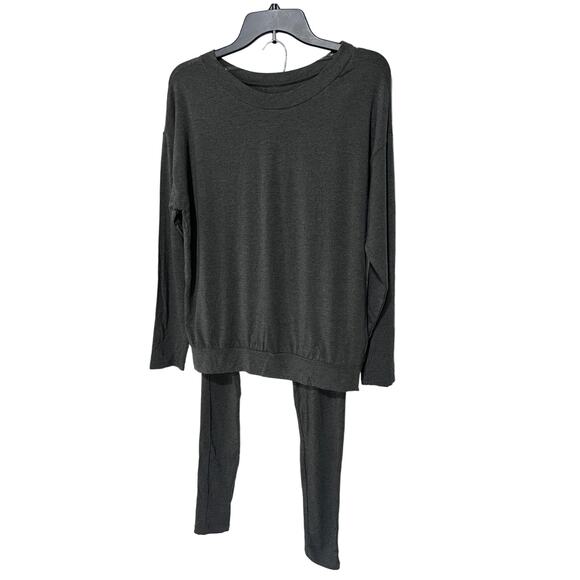 ALFANI WOMENS PAJAMAS MODAL LOUNGE MIX SET LS TOP SMALL LEGGINGS XSMALL GRAY - Picture 1 of 15